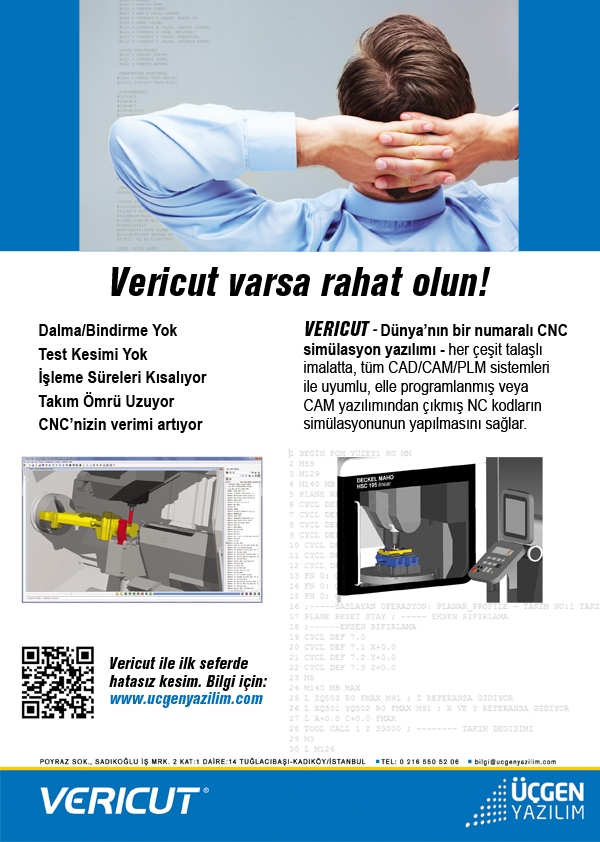 VERICUT, dünyanın bir numaralı CNC simülasyon yazılımı!..